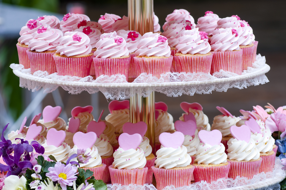 cupcakes alla vaniglia per matriminio o feste di compleanno