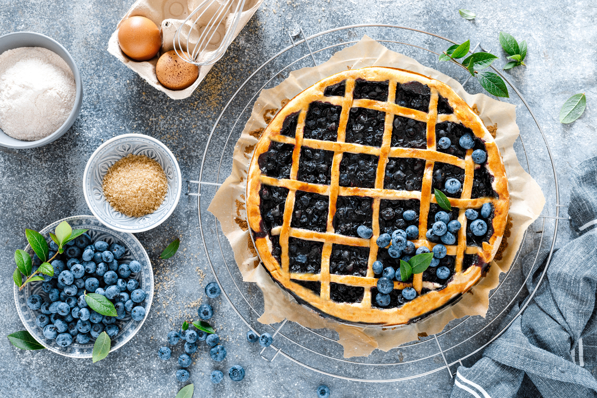 crostata integrale con segale e mirtilli