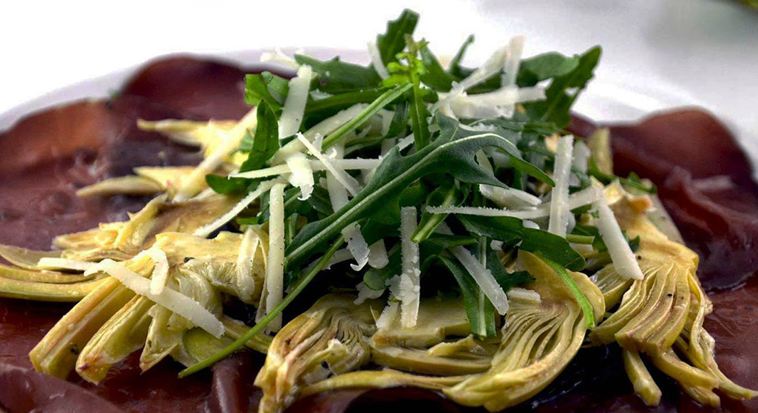 Carpaccio di bresaola e carciofi