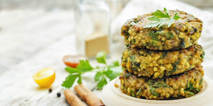 burger di miglio e piselli