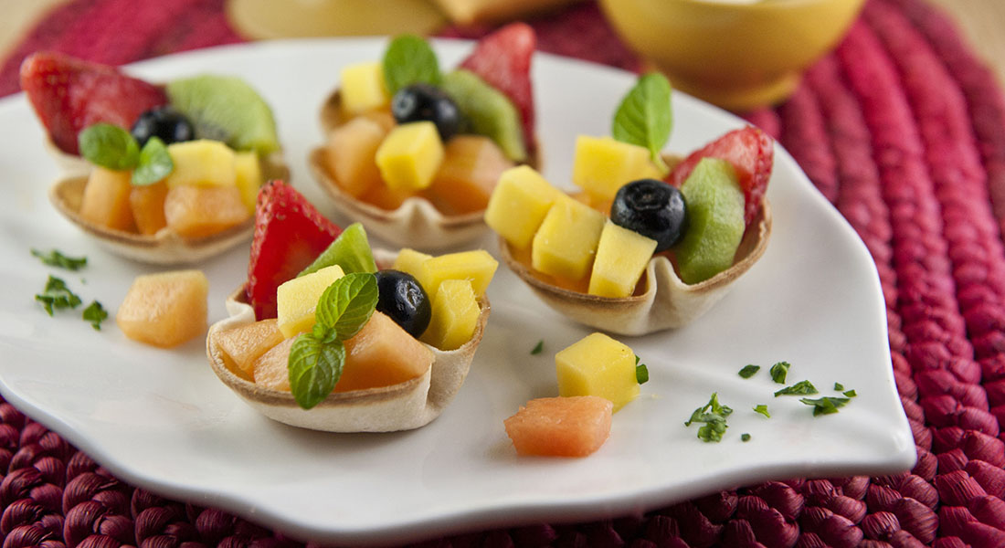 Cestini dolci con frutta