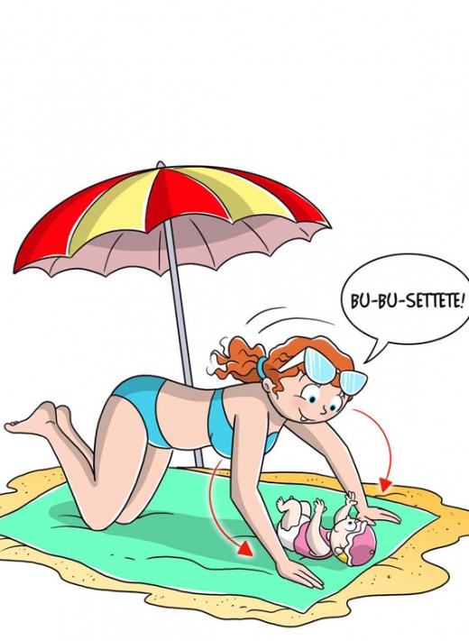 Post gravidanza Piegamenti sotto l'ombrellone