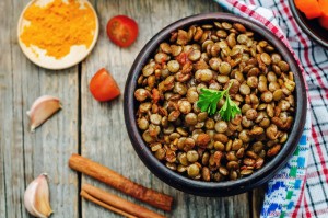 Insalata calda di lenticchie