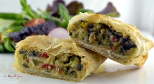 Strudel con pasta fillo e verdure