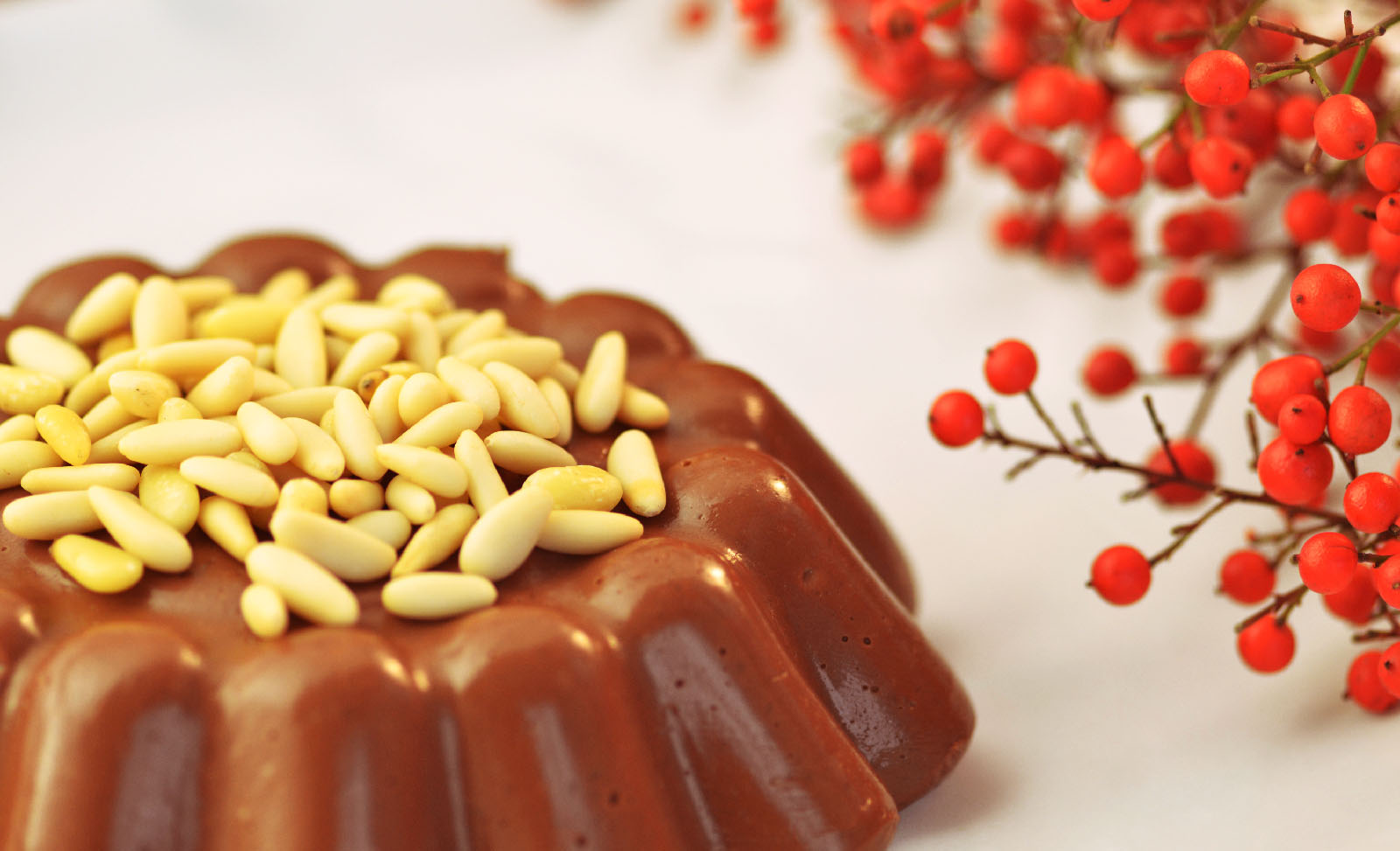Budino farina castagne cioccolata pinoli