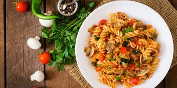 pasta boscaiola con melanzane