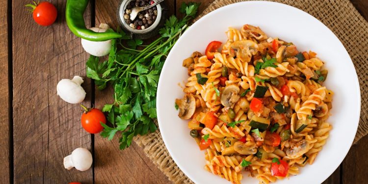 pasta boscaiola con melanzane