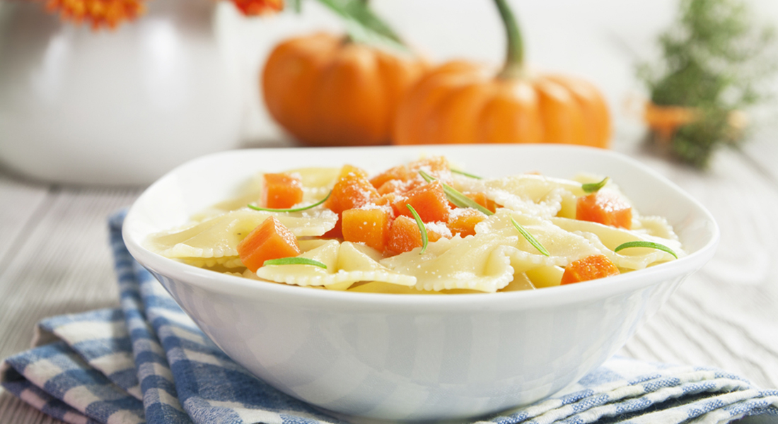 ricetta farfalle alla crema di zucca