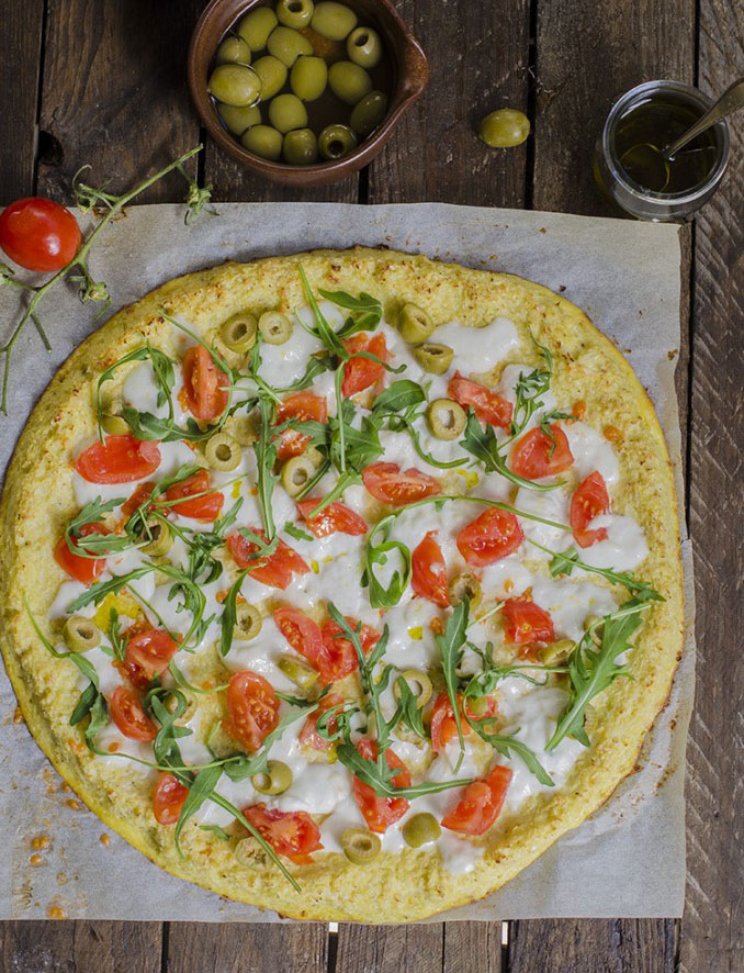 Pizza di cavolfiore light e senza farina- Melarossa-