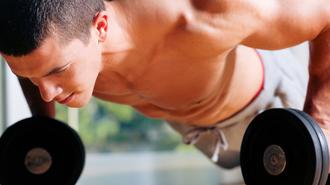 allenamento spalle con manubri