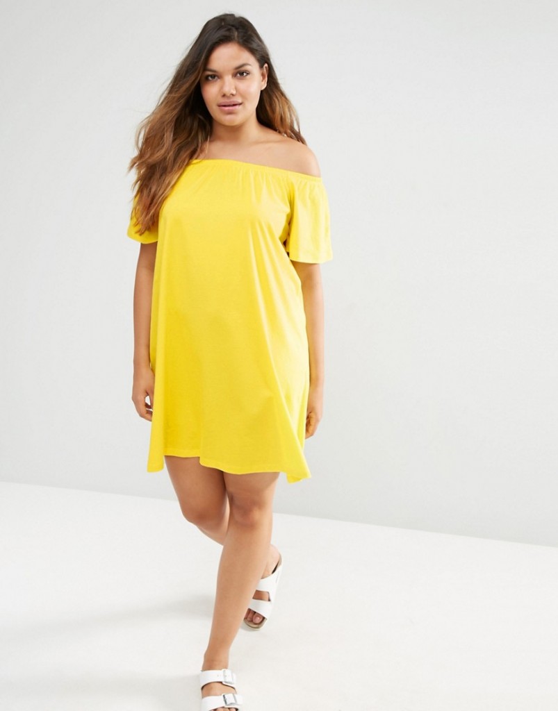 Vestito rotolini schiena Asos giallo