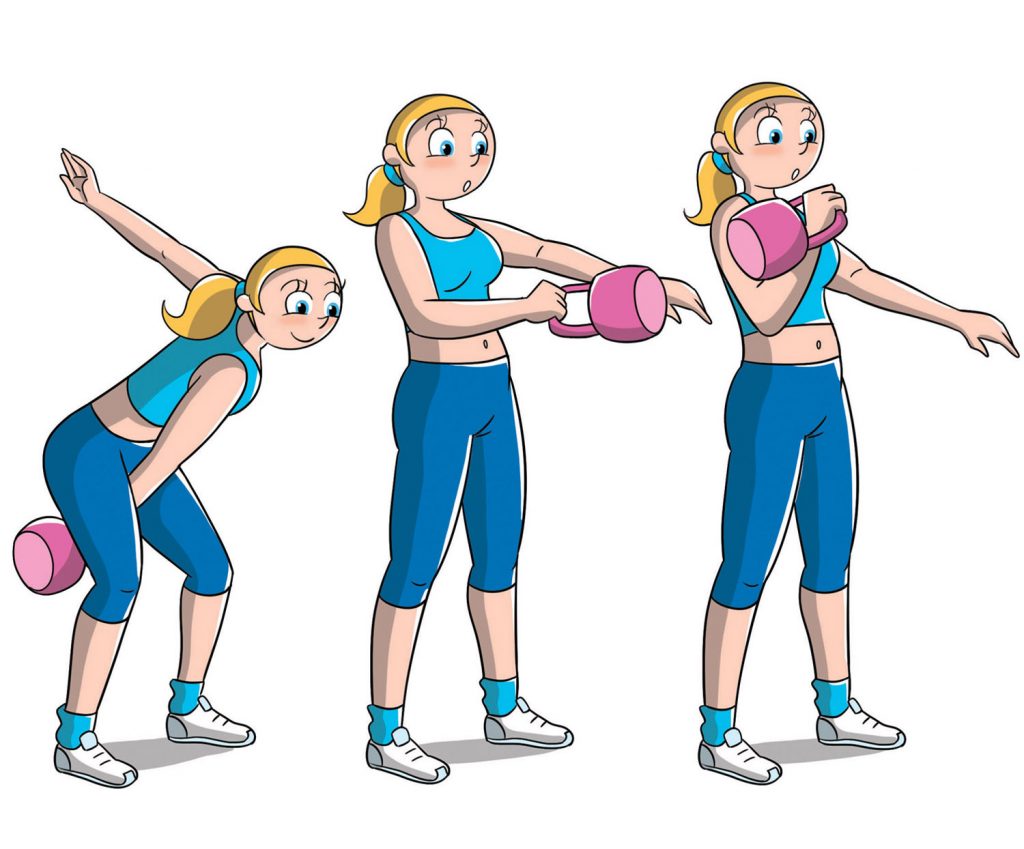 allenamento con kettle bell clean
