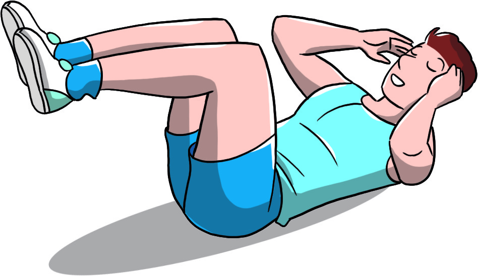 allenamento per addominali -Knee crunch