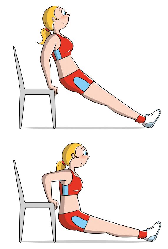 rassodare il seno con l'esercizio della sedia