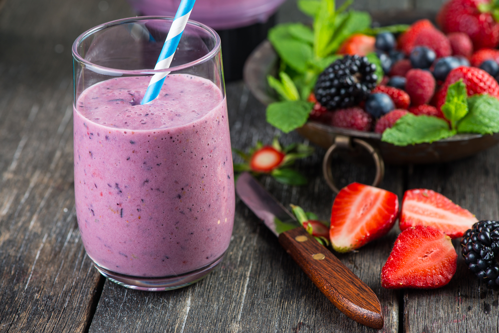 smoothie alle fragole e lamponi