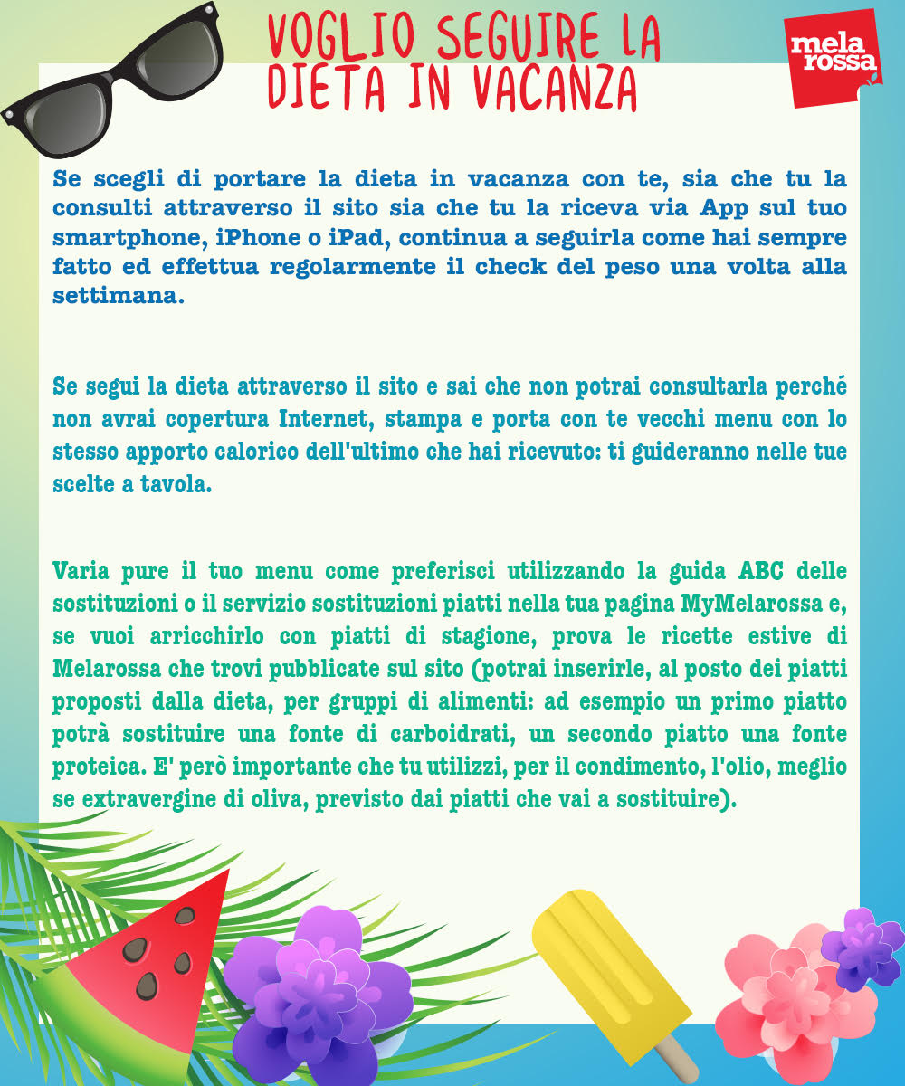 dieta in vacanza: consigli del nutrizionista per gestirla bene