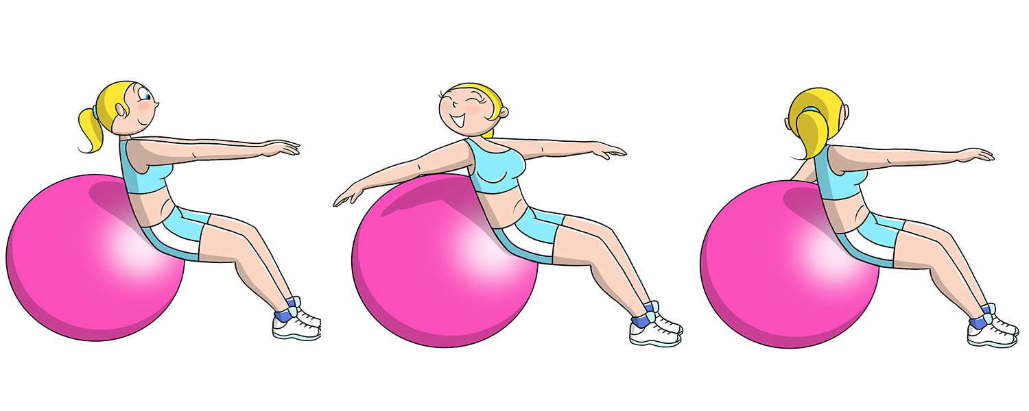 palla fitness, esercizio per i glutei