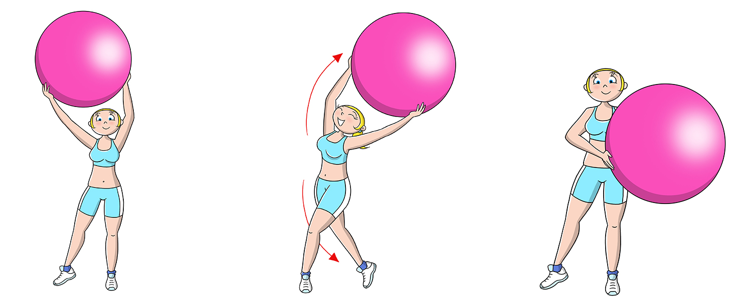 palla fitness esercizio per tonificare le braccia
