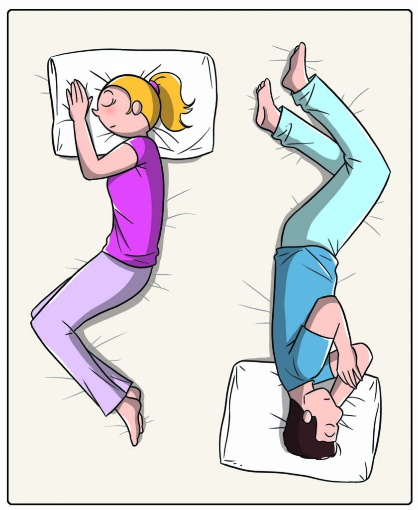 Come dormi in coppia: testa-piedi