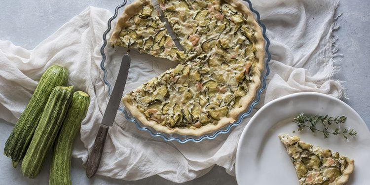 torta salata salmone e zucchine