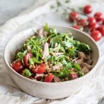 insalata di lenticchie, tonno e rucola