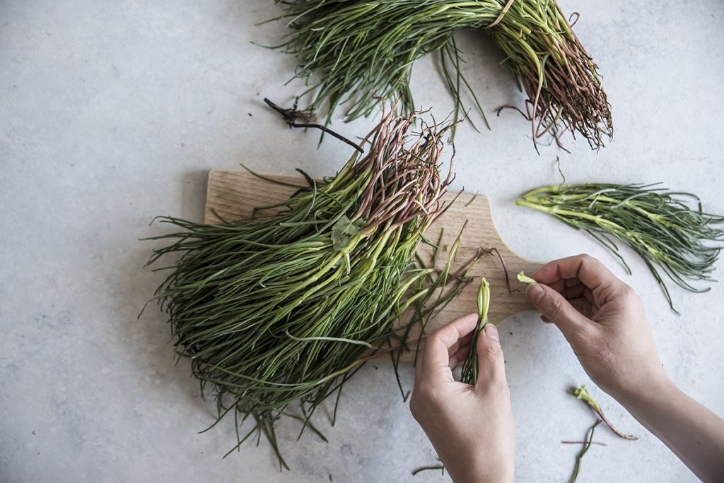 frittata con agretti preparazione