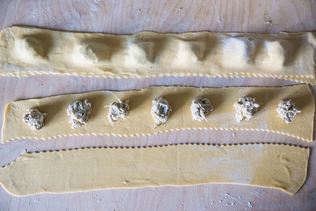 ravioli ricotta carciofi ripeino impasto