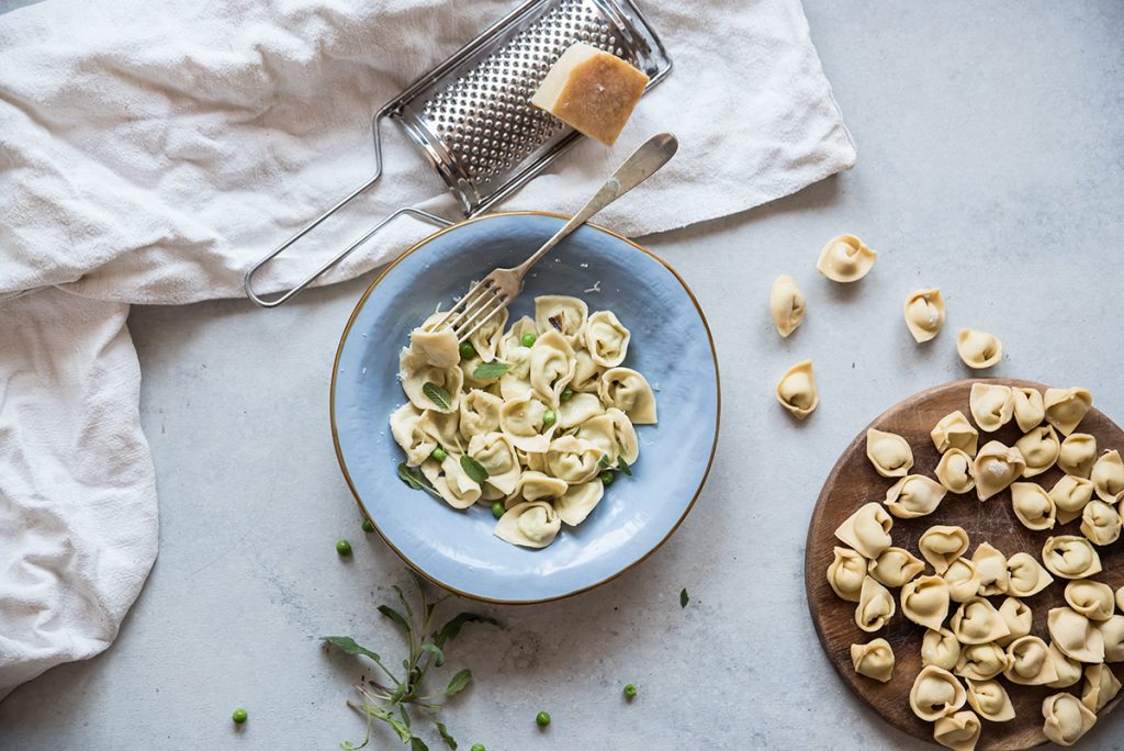 Tortellini di piselli e ricotta