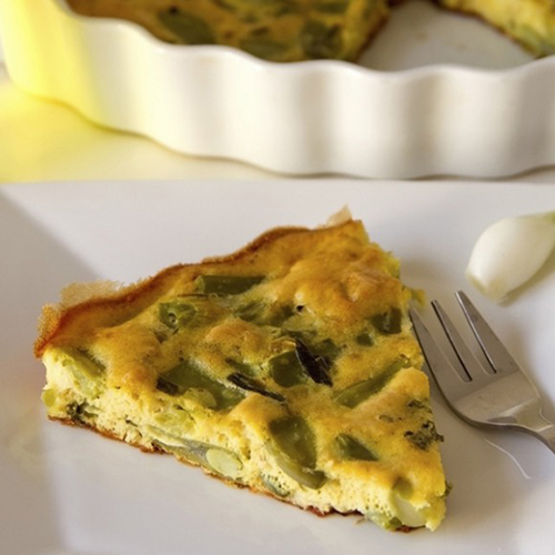 Torta fagiolini patate e uova