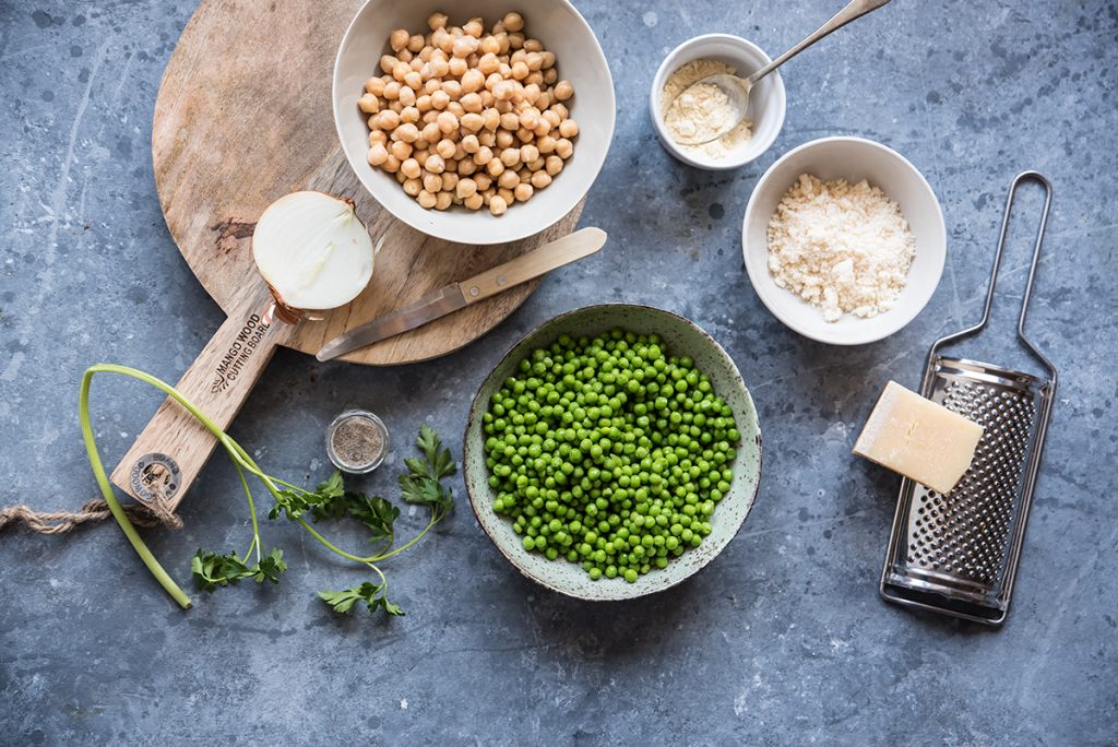 burger di ceci e piselli vegan