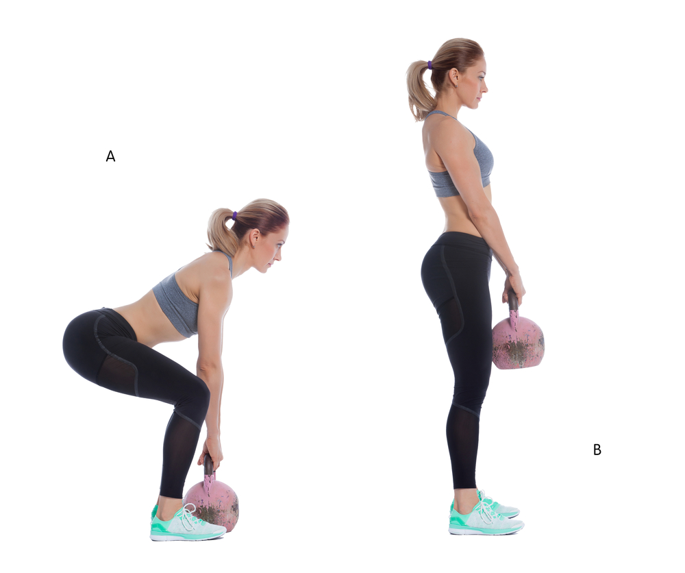 poignées d'amour: soulevé de terre kettlebell