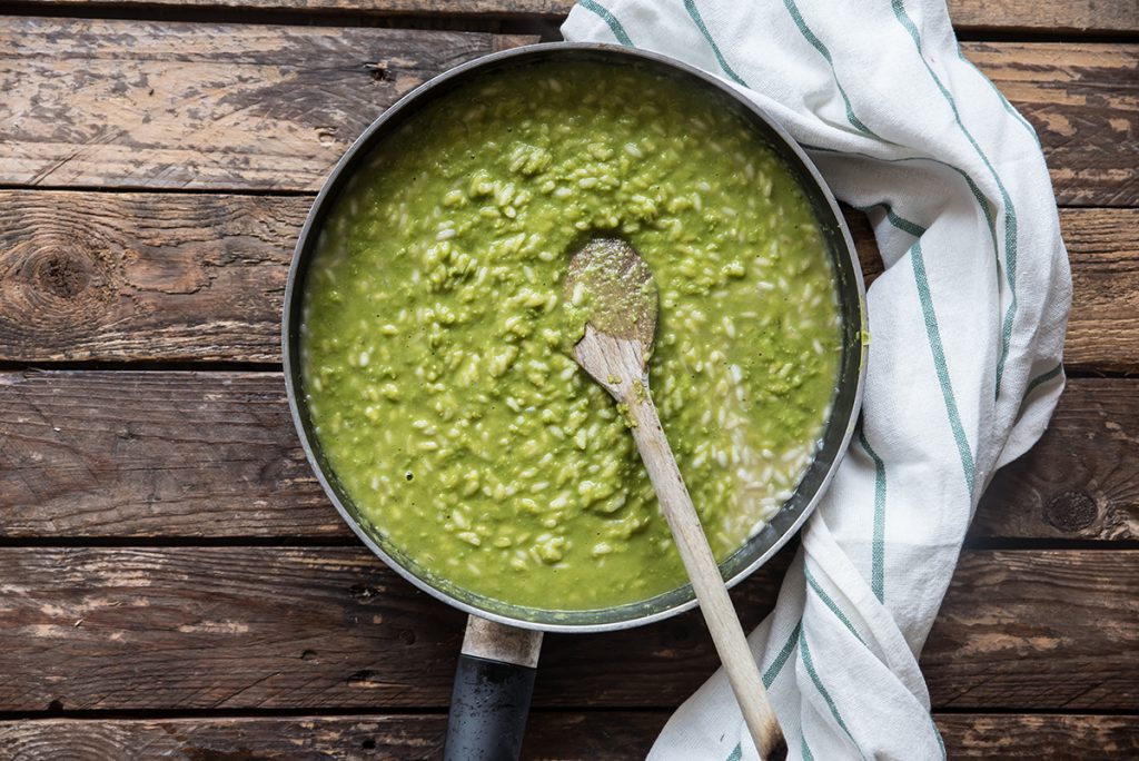 risotto con crema di fave