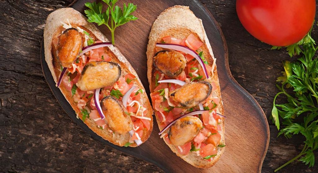 bruschetta cozze pomodori