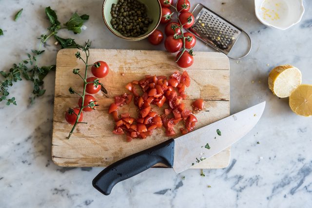 tartare di pesce spada pomodorini