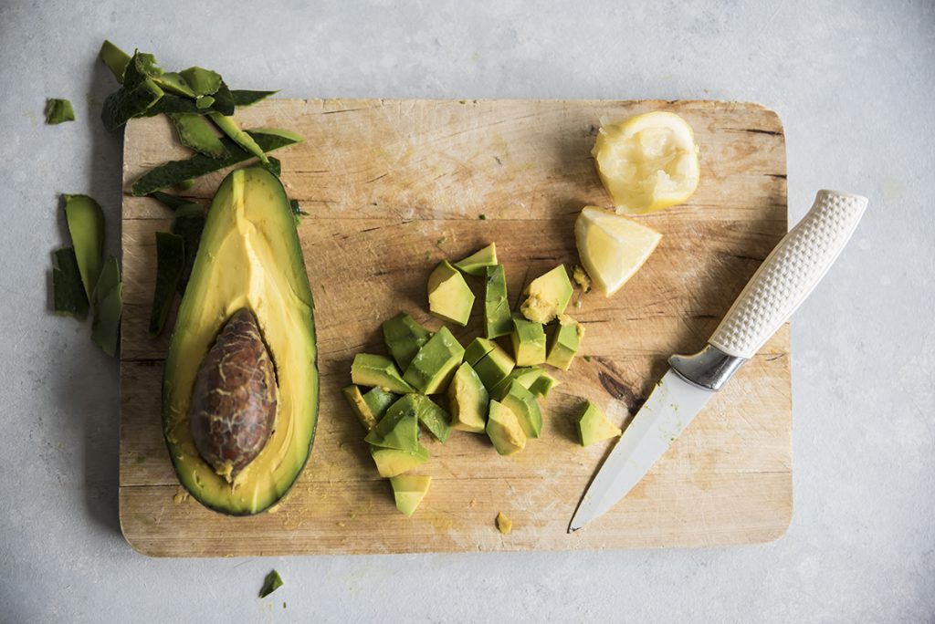 Crostini con crema avocado