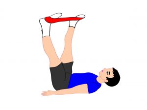 esercizio-addominali-glutei-elastico