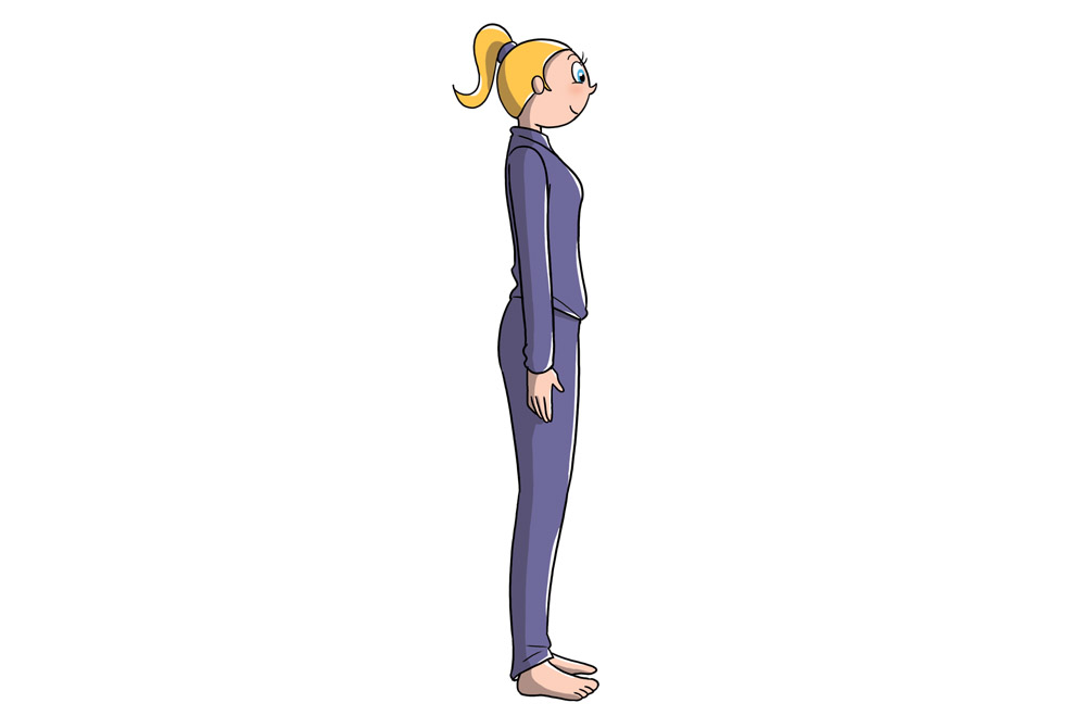 saluto al sole: posizione tadasana