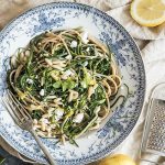 spaghetti con agretti piatto