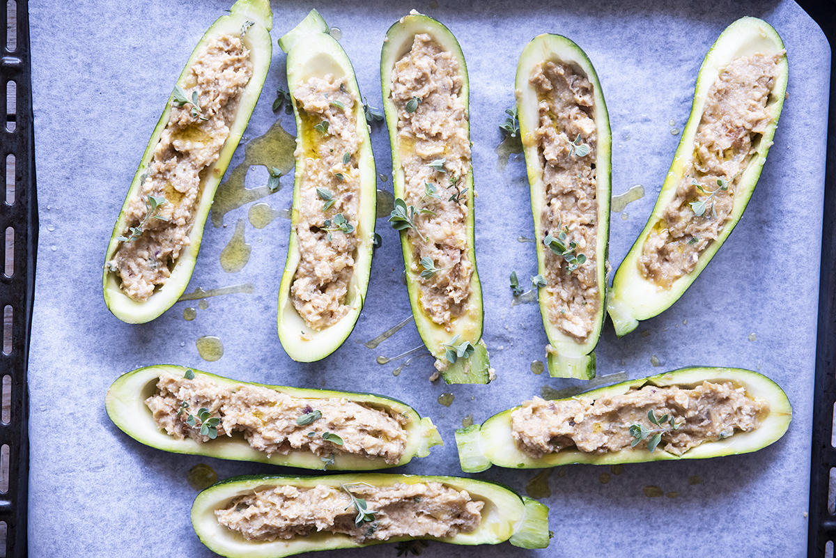 Zucchine ripiene di tempeh Ricette light Melarossa