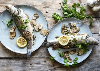 Branzino al cartoccio con champignon