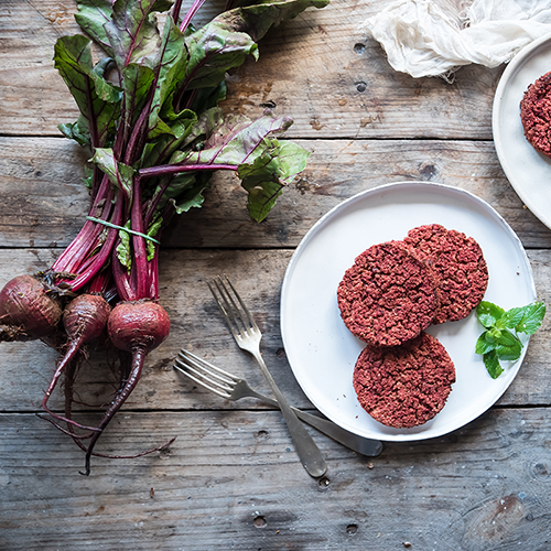 Burger di barbabietola e fagioli