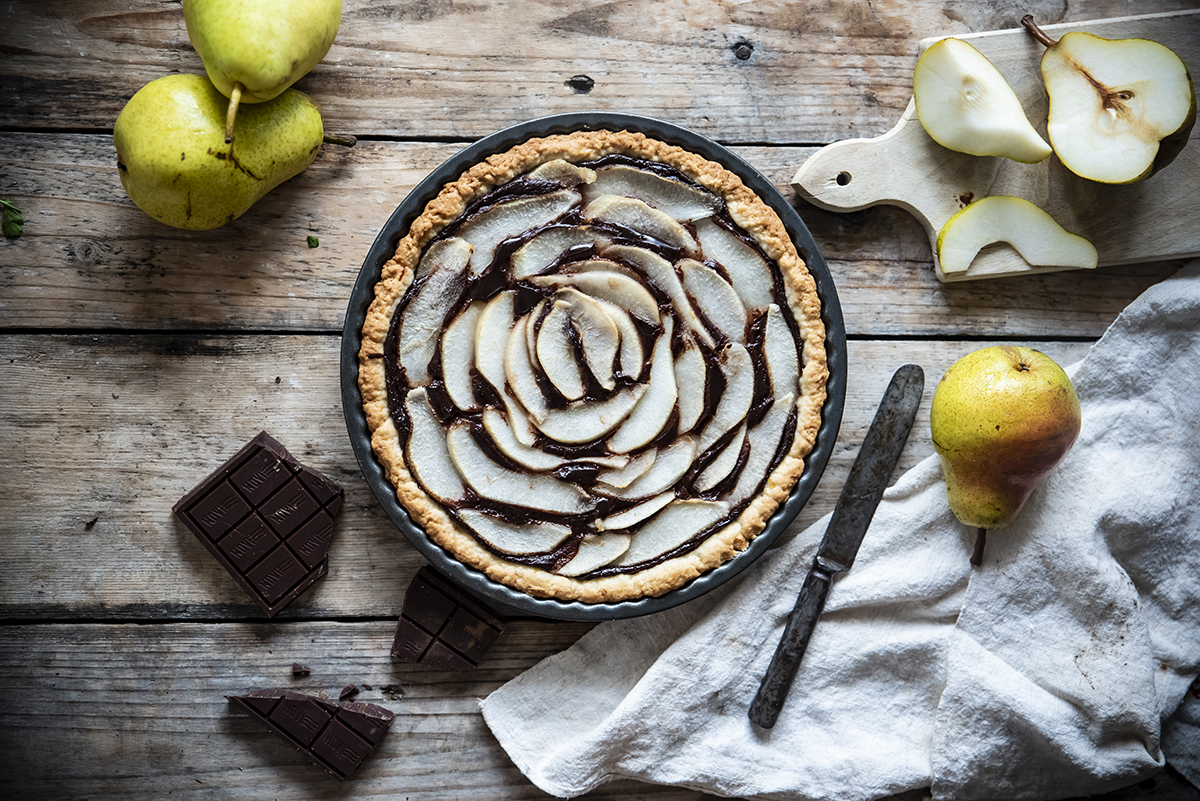 Crostata di pere e cioccolato