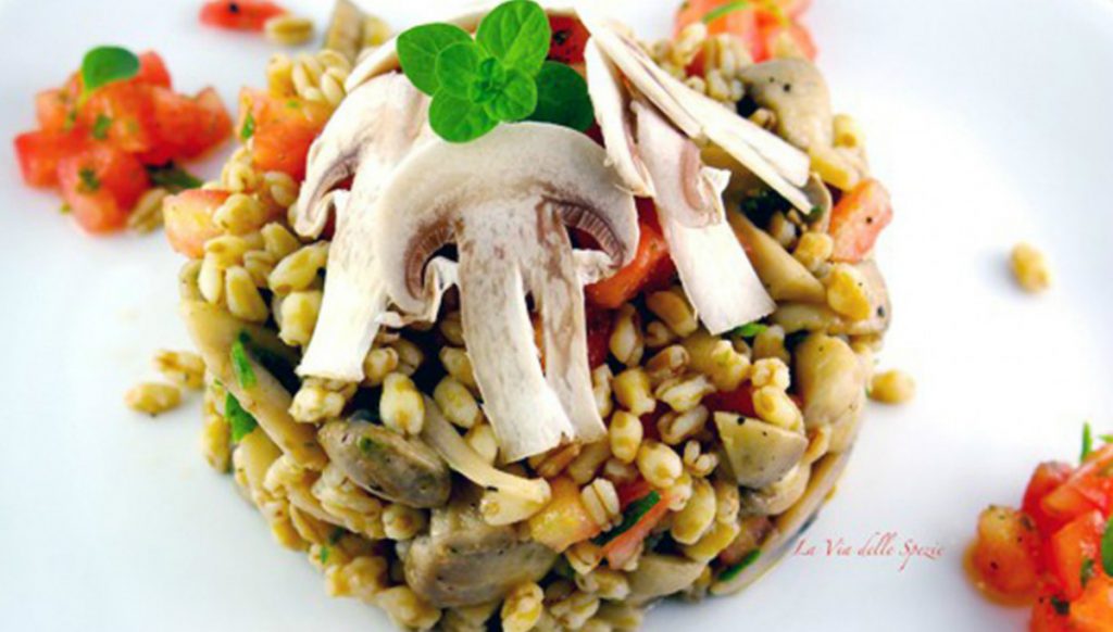 insalata tiepida di kamut e funghi