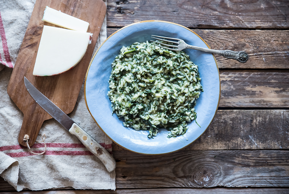 risotto con spinaci