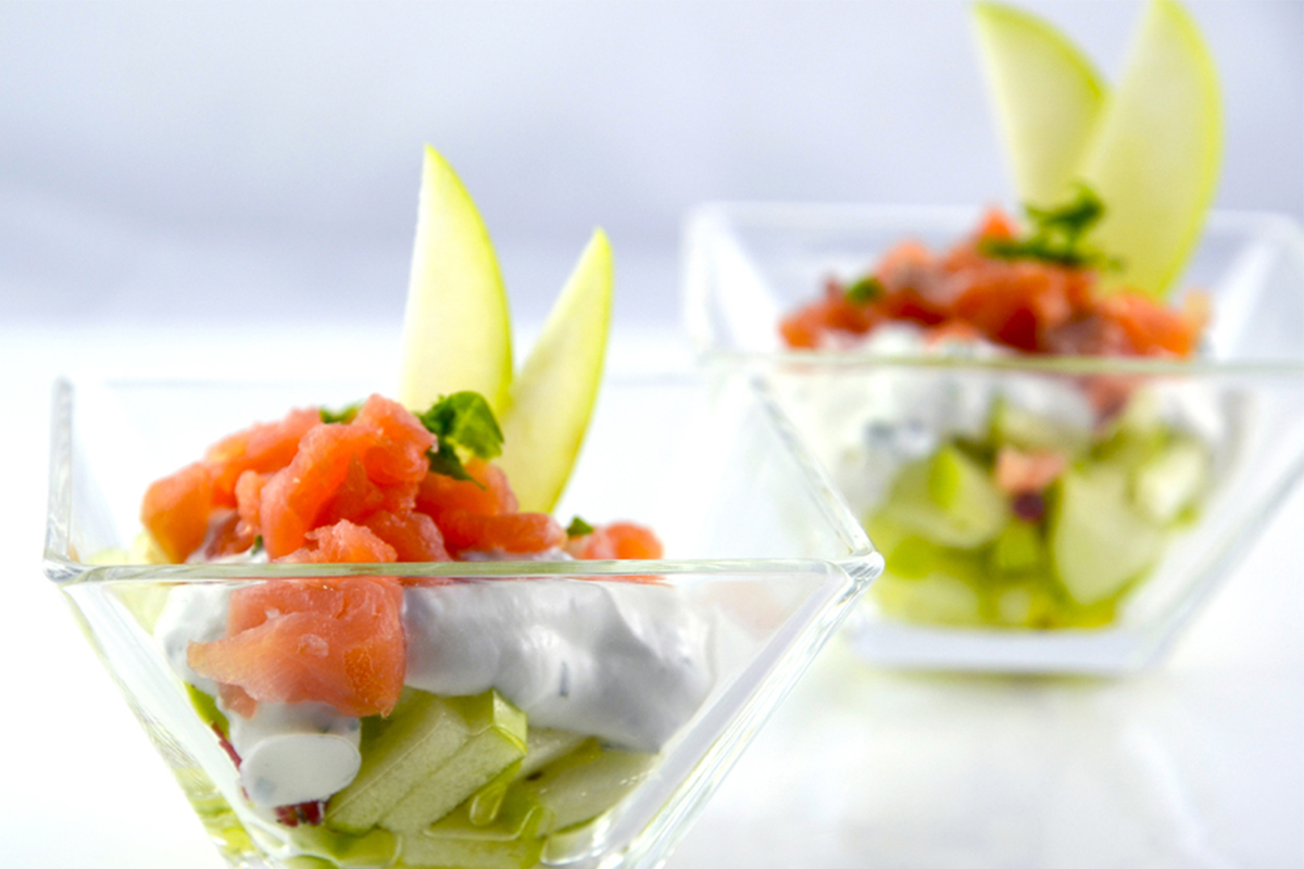 Ricette con le mele: tartare di salmone affumicato e mela verde