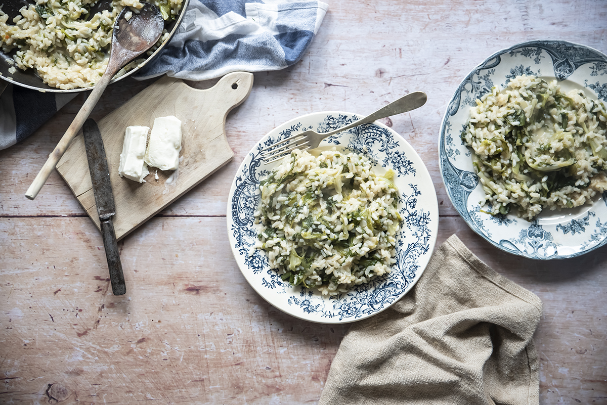 risotto con scarola e stracchino