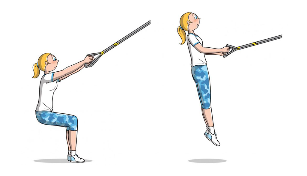TRX: squat jump