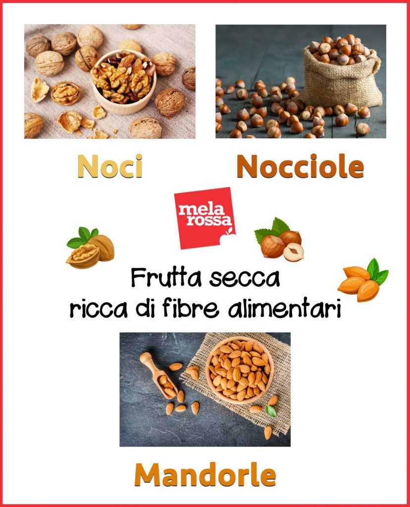 frutta secca ricca di fibre alimentari