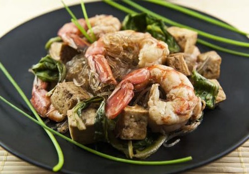 Sauté di verdure e gamberi