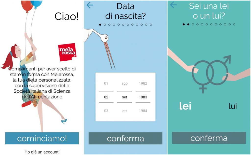 app melarossa, step 1